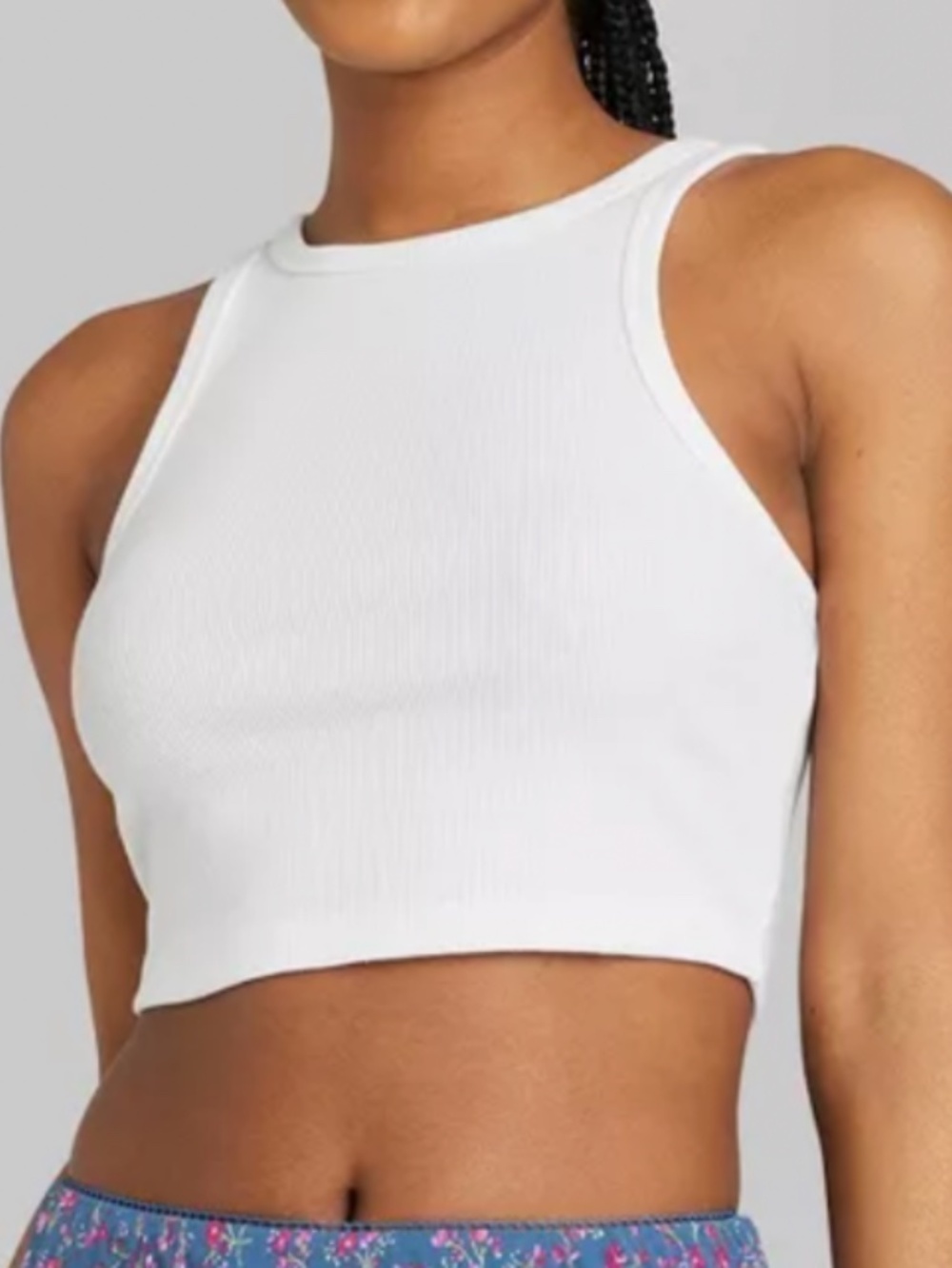 Wild Fable White Cropped Tank Top